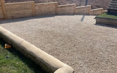 Earthworks and Timber Retaining Wall with Driveway and Lawn Installation